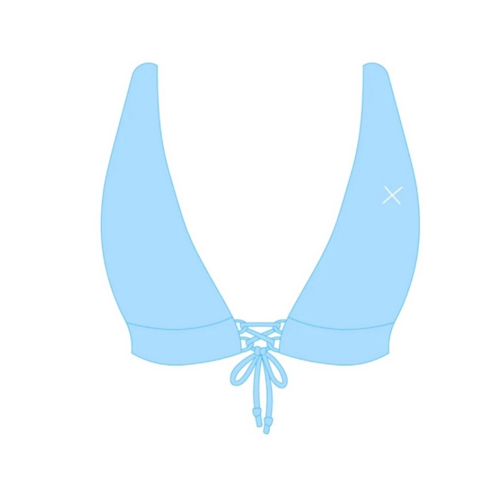 Boutine LA Sky Blue Lace-Up Bikini Top